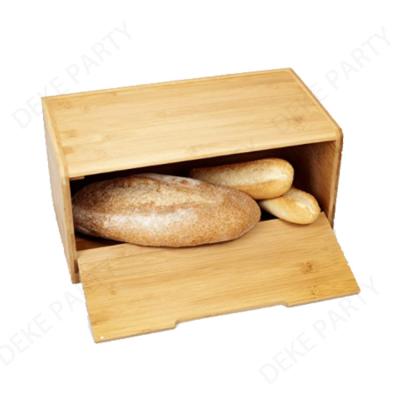 China Freshness Keeping Large Capacity Food Storage Bin Bamboo Bread Box For Kitchen for sale