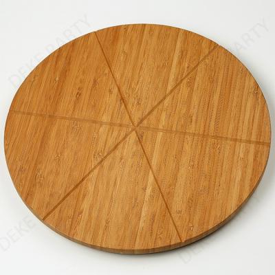 China Durable Bamboo Wood Grooves Round Pizza Skin Pallet Stored Serving Cutting Boards for sale