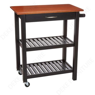 China BAMBOO CART Bamboo Island Rolling Cart Kitchen Storage Rubber Wooden Top Shelves, Towel Rack for sale