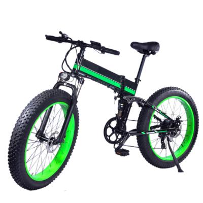 China Full Suspension Aluminum Alloy Folding Bicycle 7 Speed ​​48v 350W 500W 750W 1000W Rear Motor Fat Tire eBike Electric Mountain Bike for sale