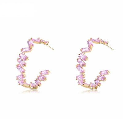 China Silver Onier 2019 New Hottest Luxury Gold Big C Circle Earrings Shaped Elegant Irregularity Circle Earrings For Party for sale