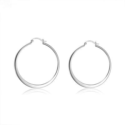 China Low MOQ 925 Design Onier Circle Earrings Wholesale Silver Fancy Big Circle Earrings Silver for sale