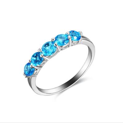 China Dongguan cute high quality silver plating wedding ring custom jewelryocean blue engagementring latest designs for sale