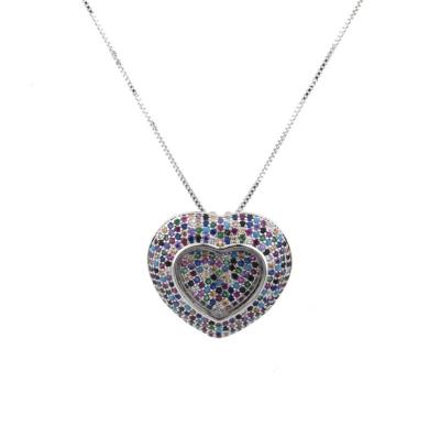 China Factory Price Women Brass Adjustable Size Diamond Flower Necklace Crystal Pendant for sale