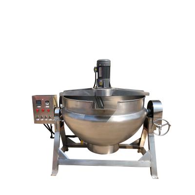 China Industrial Vegetable Processing Plant Cooker Jacket Cooking Double Kettle Jacket 20 Gallon Kettle Lined Kettle 500l With Agitator for sale