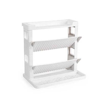 China Universal Stocked Dish Rail Kitchen Bathroom Corner Shelf Storage Rack for sale