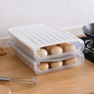 China Convenient Single Packaging Egg Kitchen Viable Transparent Food Container Plastic 18 Grid Box With Snap Lids for sale