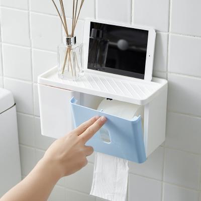 China Wall Mounted Cheap Wholesale Minimalist Waterproof Bathroom Tissue Household Hotel Plastic Tissue Box Storage Box for sale