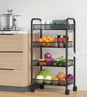 China Standing Type 4 Tier Kitchen Cart Kitchen Trolley Kitchen Storage Organizer Floor Standing Bathroom Storage Organizer for sale