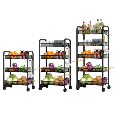 China Wholesale 3 Tier Kitchen Trolley Kitchen Cart Kitchen Storage Organizer Living Room Bathroom Floor Standing Organizer Floor Standing for sale