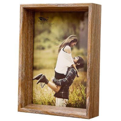 China Baby Wooden Modern Photo Display Frame Home Wall Decor Life Decor Stereoscopic Wooden Classics Picture Frames for sale