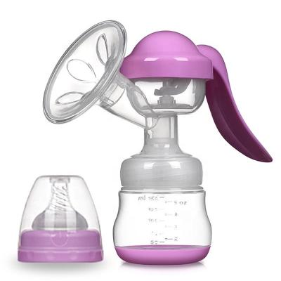 China BPA Free Cheap Price Baby Breastfeeding Simple Manual Pump Breastmilk Pump With Bottle for sale