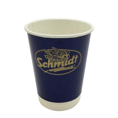 China 8oz Gold Stamping Disposable Hot Drinks Custom Double Wall Paper Cup for sale