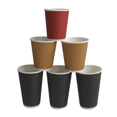 China Disposable Ripple Disposable Wallpaper Cups For Coffee for sale