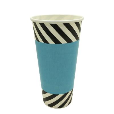 China Disposable Custom Printed Paper Cups 22oz Disposable For Cold Drinks Like Juice Cola for sale