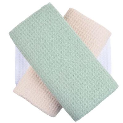 China QUICK DRY Kitchen Rags Microfiber Waffle Weave Cleaning Cloths Cheap Wholesale 40x40cm 3 Packs for sale