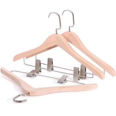 China Gold Color Hook Clip Cloth Hanger Slip Cut Notched Wooden Coat Hangers Multi Material Eco-Friendly Vintage Custom Made Not For Cloths for sale