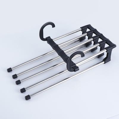 China Multi Functional Material Eco-friendly Material Layers Foldable Space Saving Clothes Hanger Space Saving Pants Scarf Hangers for sale