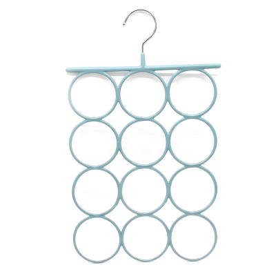 China 12 Rings Round Tie Multifunctional Universal Plastic Scarf Plastic Hanger Clip Custom Material Eco-friendly Holder For Kids for sale