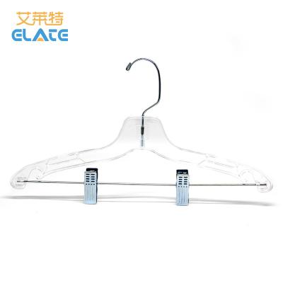 China Eco-friendly material wholesale custom clear clothes / pants hanger notched plastic pp hanger clips hanger for sale