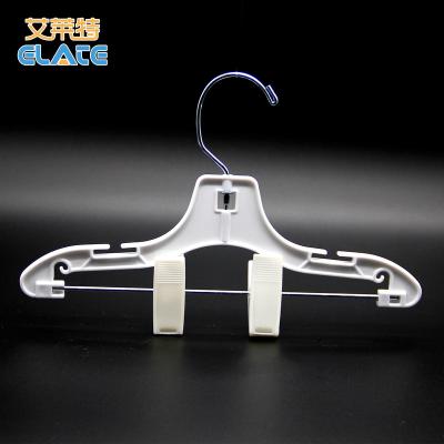 China Eco-friendly Material Wholesale Custom White Color Clips Clothes/Pants Hanger Notched Children's Plastic PP Hanger Baby Hanger for sale