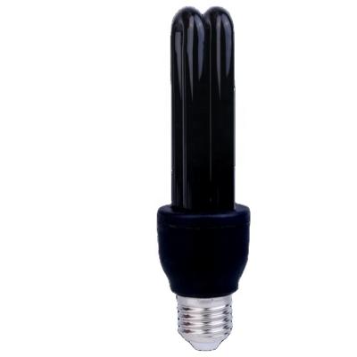 China ISO9001 factory UV black shape energy saving lamp 2U 2U 15W e26 u 365-380nm BLB for sale