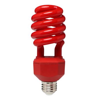 China ISO9001 Ningbo Factory 20W 24W 120V E26 Red Spiral Colored FCC cETL ETL Half Lamp Energy Saving Half Spiral for sale