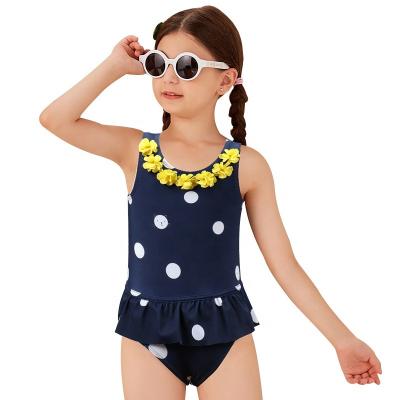 China Lovely 3D Breathable Flower Girl Julysand Swimwear Cute Spotted Girls Swimsuit One Piece for sale