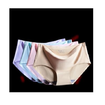 China Factory Direct Women's Antibacterial Transparent Women's Panties Ice-silk Underwear Sexy Traceless Panties for sale