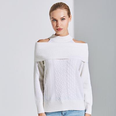 China Latest Design Anti-pilling Long Sleeve Cashmere Wool Sweater Off The Shoulder Ladies Women Top Sweaters for sale