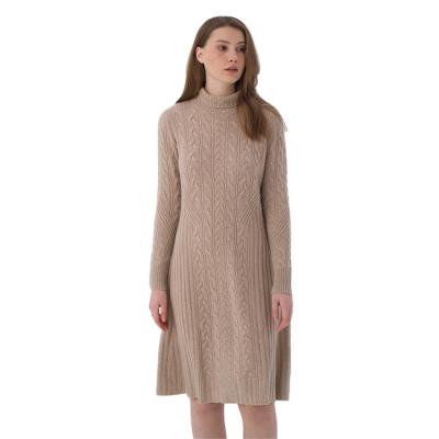 China Wholesale Custom Designer Anti-Static Wool Cashmere Women Long Knitted Women Clothing Sweater Dress for sale