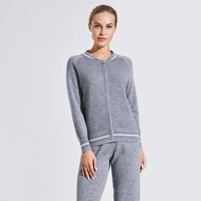 China Anti-pilling Guoou Knitwear Ladies Merino Wool Sports Sweater Suit For Women for sale