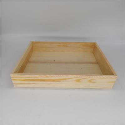 China Europe rectangle nature color pine wood handmade tray for home decoration for sale