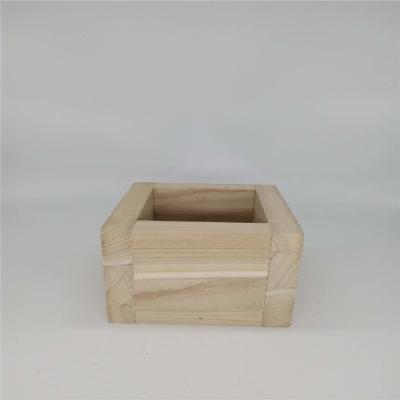 China Europe Customized Natural Unfinished Wooden Craft Cube Box for sale