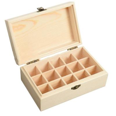 China Europe Essential Oil Box Multi-Tray Organizer Wood Glass Bottles Box with Dividers and Slots for sale