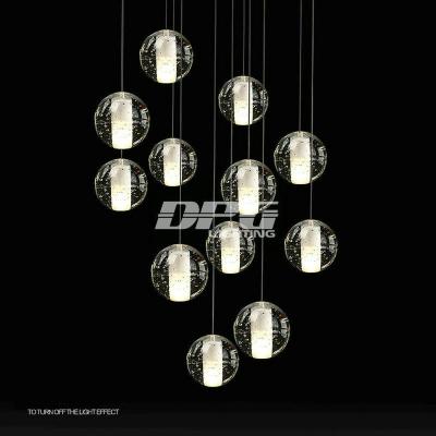 China Modern Decorative Modern Designer Stair Led Acrylic Pendant Lighting Chandeliers for sale