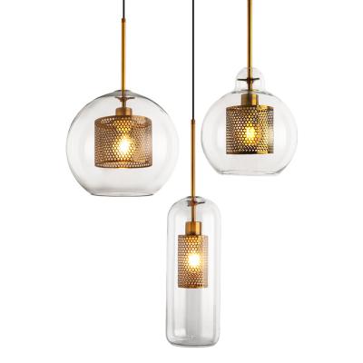 China Modern Nordic Modern Decorative Clear Glass Pendant Lighting Lamp for Dining Room Cafe for sale