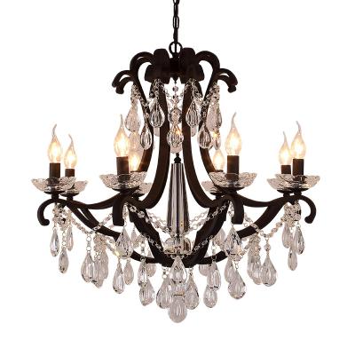 China Crystal French Chandelier Lights contemporary decorative modern for sale black crystal for sale