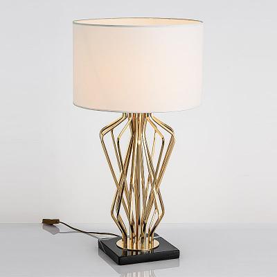 China Nordic Modern Home Decor Table Lamps Black White Marble Iron Decorative Bedside Table Lamp Light For Bedroom Living Room for sale