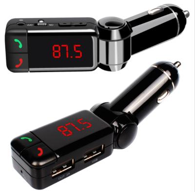 China 5V 2.1A In-car FM stereo wireless transmitter, AUX kit. USB Car Charger Dual Input Radio Adapter Car for sale