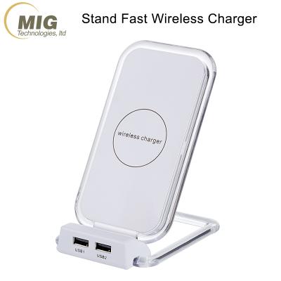 China 3 Coils QI Fast Wireless Phone Charger For iPhone Breathe LED Glow Fast Charging Stand Station For Samsung Phones Charging Pad 104*80*127mm for sale