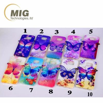 China 3D Ray Butterfly Blue TPU Phone Case For Samsung A7 A8 A9 Colorful Blue Ray 3D Butterfly TPU Phone Case For Samsung s3 s4 s5 s6 edge for sale