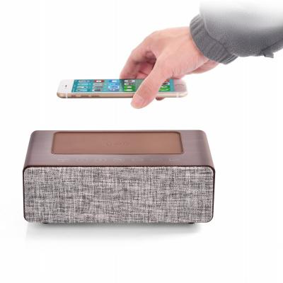 China High End Radio Wireless Charger Speaker Voice Mobile Phone Quality Charging Pad For iPhone Charger For Samsung With Night Lamp With Alarm for sale