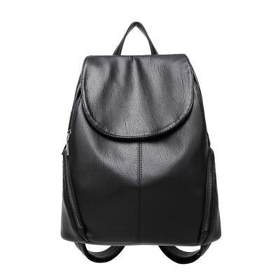 China New Waterproof Simple Women Bags PU Leather Mummy Backpack Fashion Black Bag For Women for sale