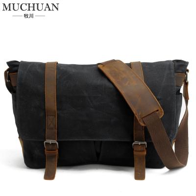 China Retro Camera Shoulder Bag Men's Waterproof Canvas Messenger Bag Outdoor Simple Video Camera Bag for sale