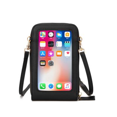 China Hot Selling PU Leather Clear Waterproof Cell Phone Bag PVC Bag Waterproof Phone Pouch for sale