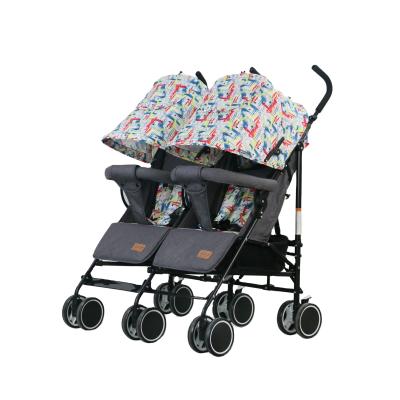 China Lightweight Double Baby Stroller Baby Twin Pram For Twins Two Seat Stroller For Children for sale