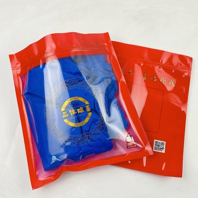 China Recyclable Waterproof Reusable Biodegradable Three Sides Sealing Bag Candy , Food Packaging Plastic Bags Dry Zipper Flat Bag Custom Logo for sale