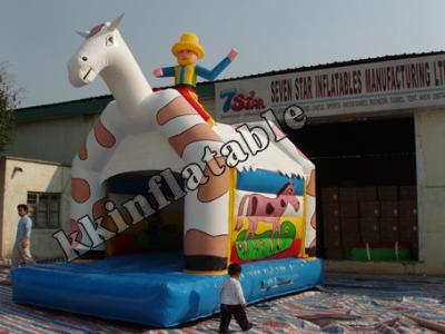 China House Shape Printing Inflatable Bouncer Houses / Fun Inflatable Playground Jumpy House for sale