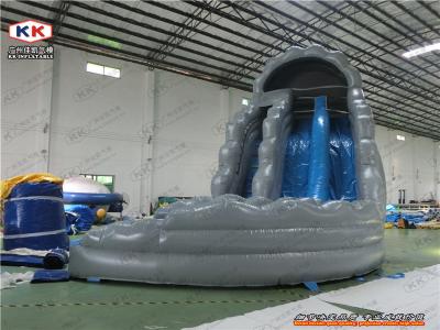 China Kinder-und der Erwachsen-0.55mm PVC-Planen-aufblasbarer Dia-Wasser-Strand mit Pool zu verkaufen